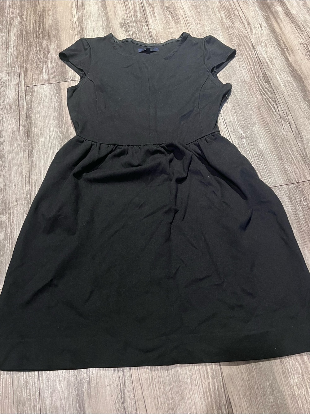 Madewell Size S Classic Black Short-Sleeve Fit & Flare Dress